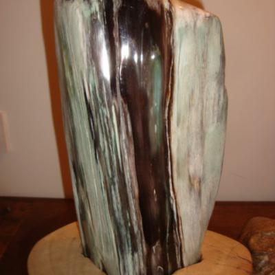 chine bois pétrifié lettré